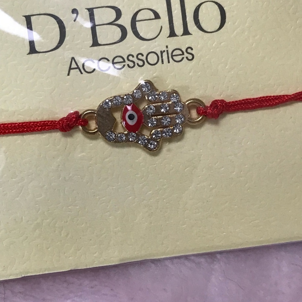 ✨✨5/$10✨✨ D'Bello Adjustable Evil Eye of Lucky Charm Fatima Bracelet Rhinestone - Picture 4 of 7
